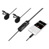 BOYA BY-M1DM Dobbel Mikrofon m. 3.5mm Minijack - 4m - Svart
