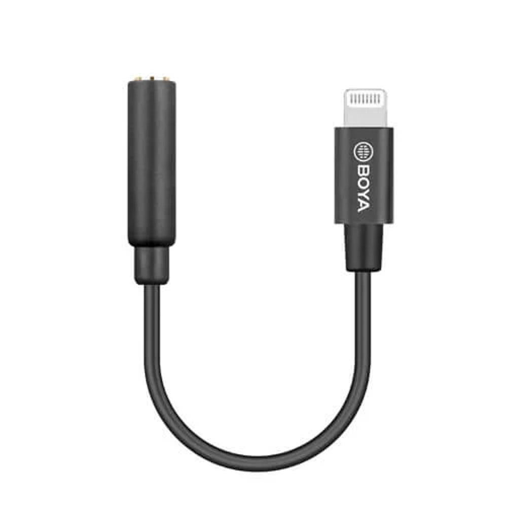 BOYA BY-K3 Lydadapter - Lightning til 3.5mm Minijack - Svart