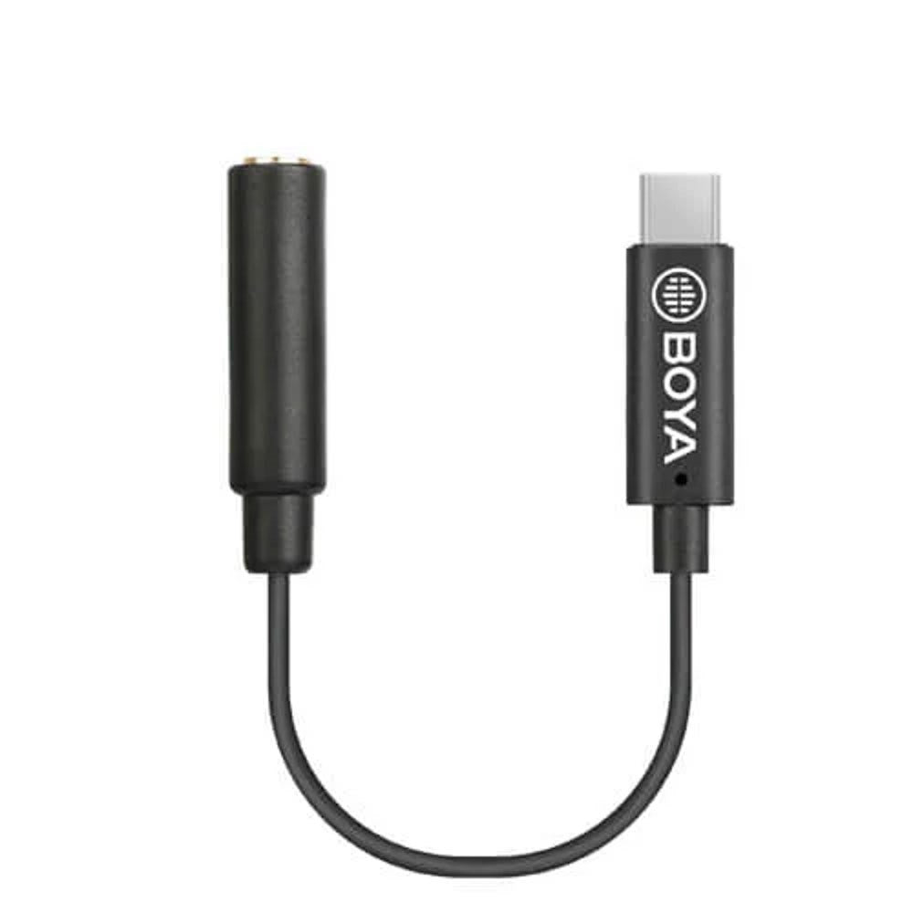 BOYA BY-K4 Lydadapter - USB-C til 3.5mm Minijack - Svart