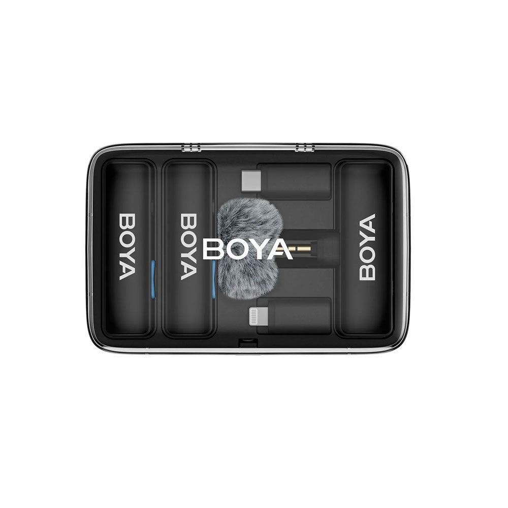 BOYA BOYALINK Trådløst Mikrofon Sett m. Lightning / USB-C / 3.5mm Minijack - Svart