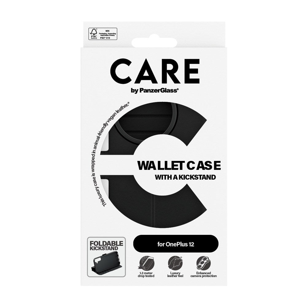 CARE by PanzerGlass OnePlus 12 Feature Wallet Case med Stativfunksjon - Svart