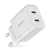 Tech-Protect 20W Veggladere m. 2 x USB-C - Hvit
