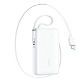 Joyroom JR-PR2L 35W PowerBank m. Uttrekkbart USB-C Kabel & Innebygd Lightning Kabel - 10.000 mAh - Hvit