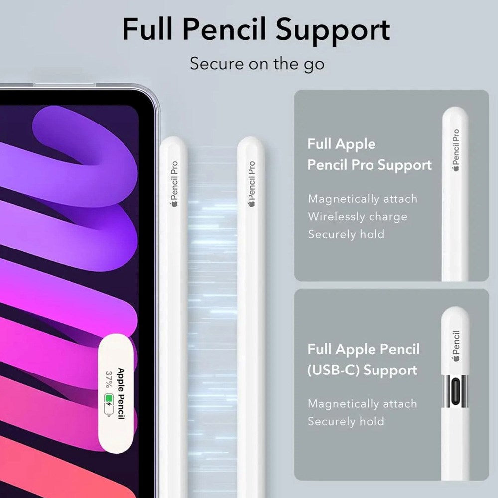 iPad Mini (2024 / 2021) ESR Hybrid Deksel med Kickstand - Gjennomsiktig / Grå