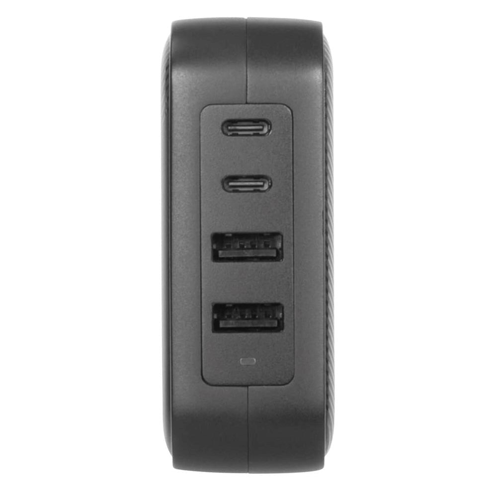 Targus 100W GaN PD Vegglader med 2 x USB-C, 2 x USB-A og Reiseadaptere - Svart