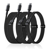 Baseus Tungsten Gold 100W USB-C til USB-C Kabel Sett - 1m / 2m / 3m - 3 stk - Svart