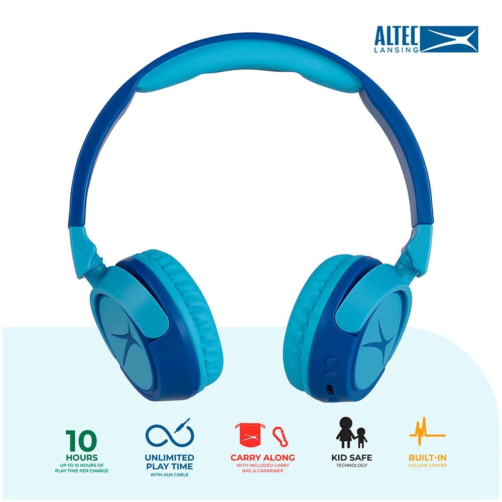 Altec Lansing 2-i-1 Headset for Barn med / uten Kabel - On-Ear Design - Blå