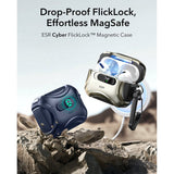 ESR AirPods Pro (3. gen.) Cyber FlickLock Deksel med Karabinkrok – Mørk Blå