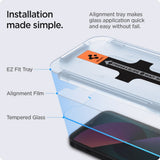 iPhone 17e / 16e / 14 / 13 / 13 Pro Spigen EZ Fit Glas.tR Skjermbeskytter 2. Stk - Case Friendly - Gjennomsiktig