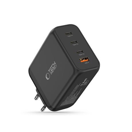Tech-Protect 200W Vegglader m. 3x USB-C & 1x USB-A - Svart