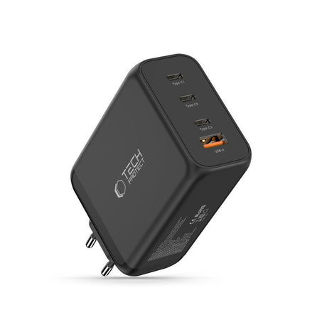 Tech-Protect 240W Vegglader m. 3x USB-C & 1x USB-A - Svart
