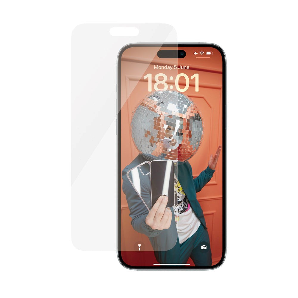iPhone 15 Plus / 16 Plus PanzerGlass Classic Fit Skjermbeskyttelse - Platinum Strength - Gjennomsiktig