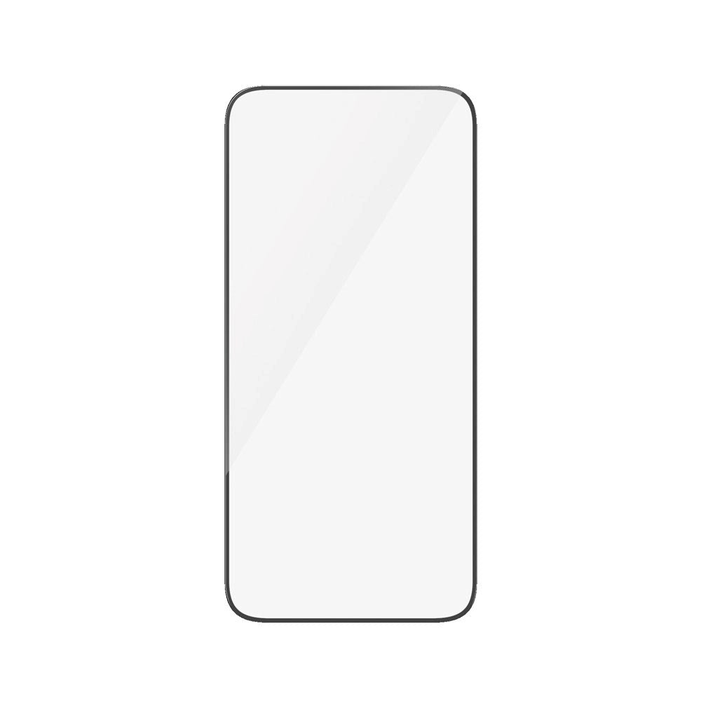 iPhone 15 Plus / 16 Plus PanzerGlass Ultra Wide Fit Skjermbeskyttelse m. EasyAligner - Diamond Strength - Gjennomsiktig / Svart Kant