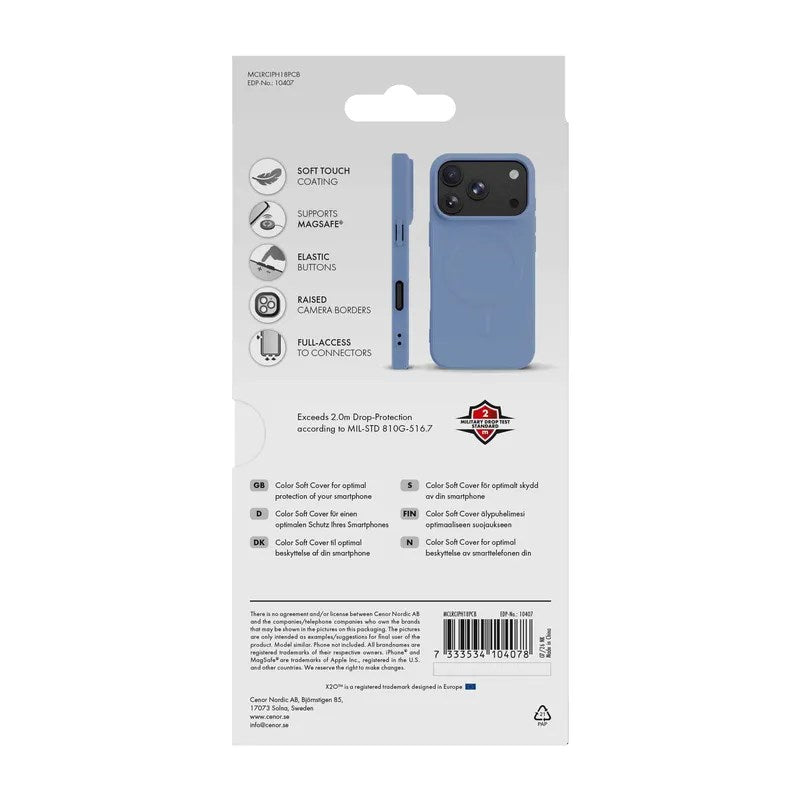 iPhone 18 Pro / 17 Pro X2O Mag Color Deksel - MagSafe Kompatibel - Blå