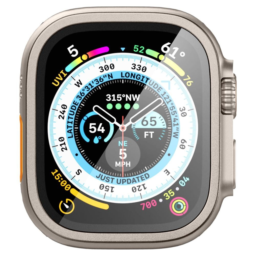 Apple Watch Ultra 3/2/1 (49mm) Spigen Slim Pro GLAS.tR Skjermbeskytter - Titanium