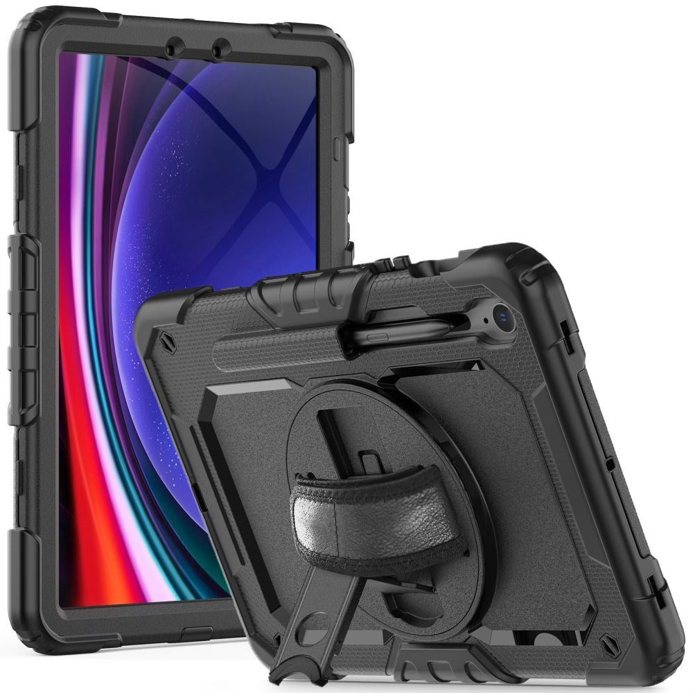 Samsung Galaxy Tab S10 FE / S9 FE Solid360 Håndverker Deksel m. Beskyttende Film fra Tech-Protect - Svart