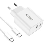 Tech-Protect 35W Vegglader med 2 x USB-C & USB-C-Kabel - Hvit