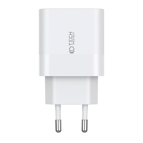 Tech-Protect 20W Veggladere m. 2 x USB-C - Hvit