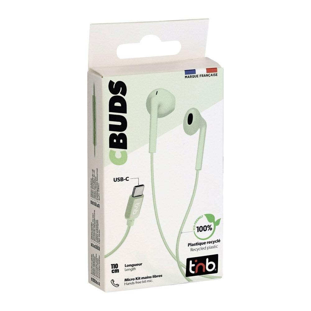 T'NB C-SOUND In-Ear Hodetelefoner - USB-C - Grønn