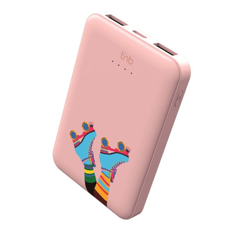 T'NB Powerbank 5000 mAh - 20W - 2 x USB-A - 1 x USB-C - Rulleskøyter Design