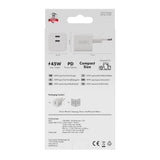 X2O 45W GaN Vegglader m. 2x USB-C - Hvit