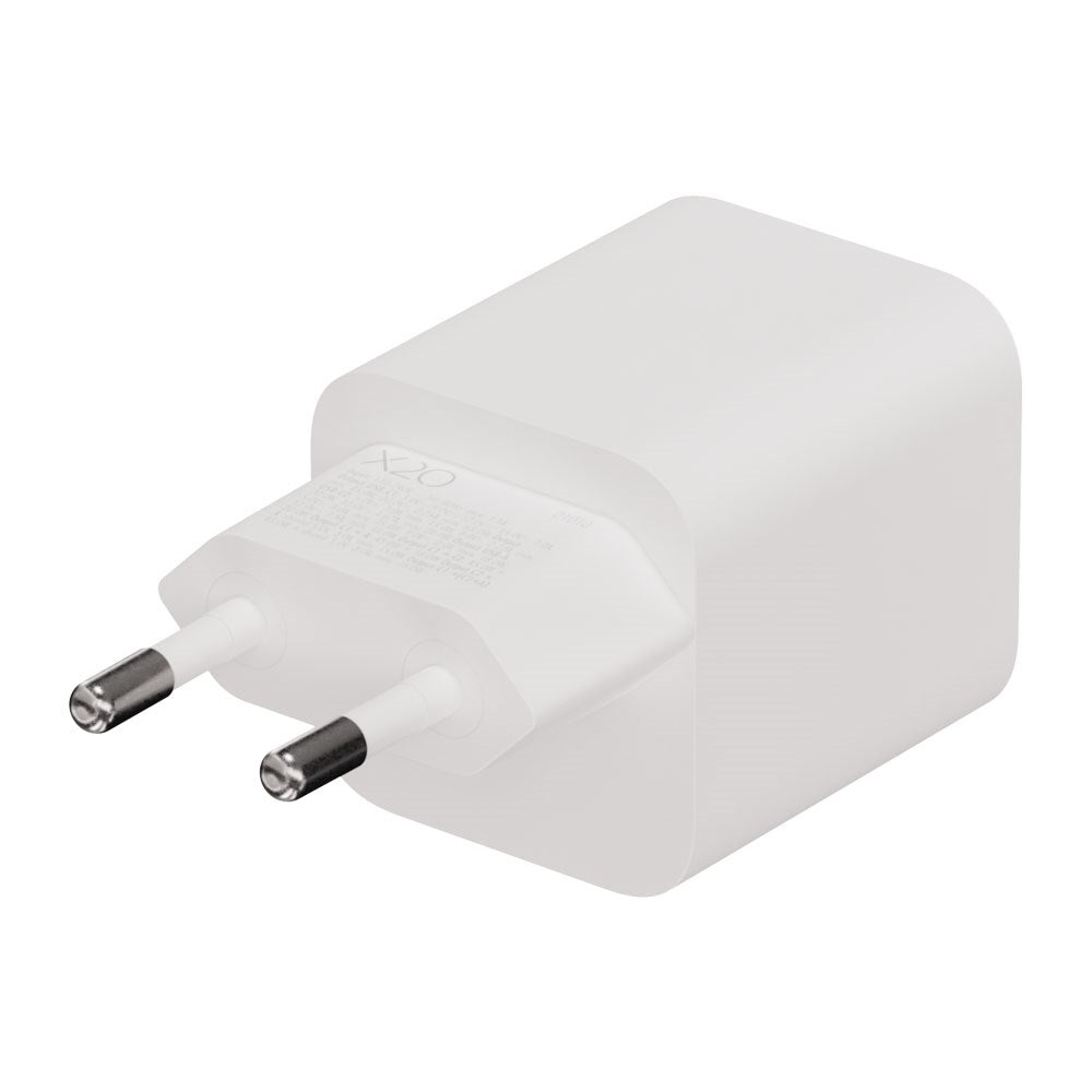 X2O 65W GaN Vegglader m. 2x USB-C & 1x USB-A - Hvit