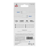 X2O Superflex 60W USB-C til USB-C Kabel - 1.5m - Hvit