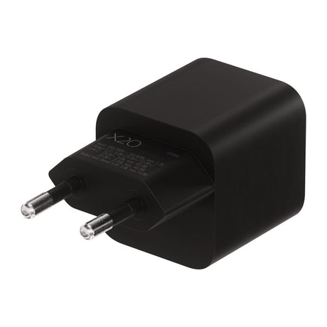 X2O 45W GaN Vegglader m. 2x USB-C - Svart