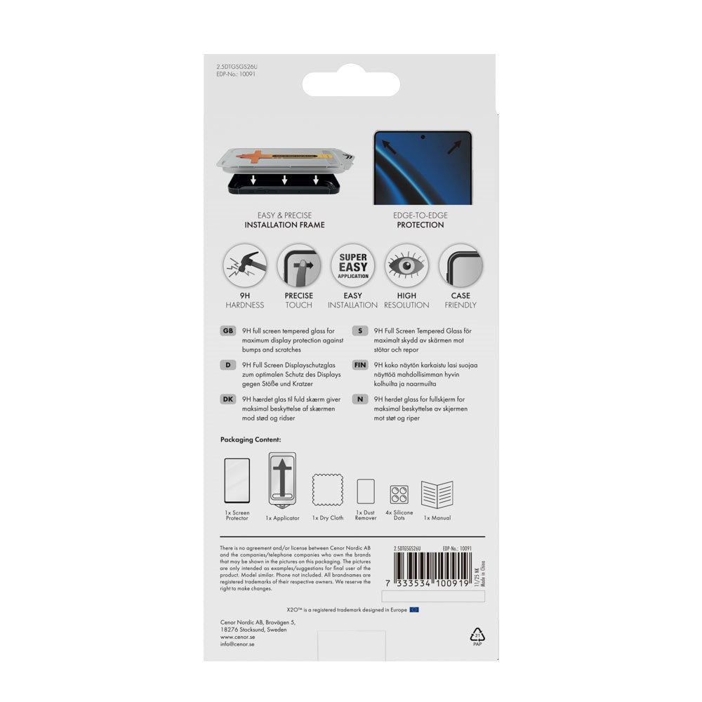 Samsung Galaxy S26 Ultra X2O 9H Full Fit Herdet Skjermbeskyttelsesglass - Gjennomsiktig