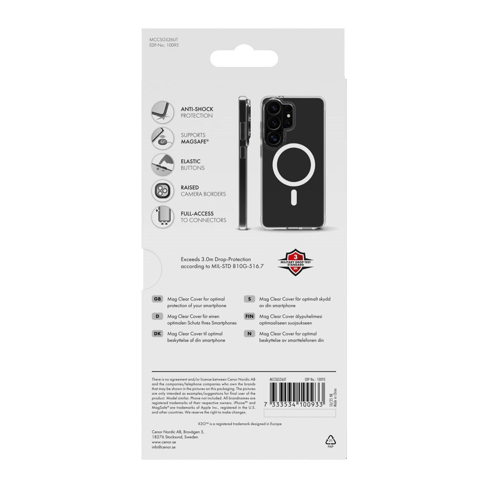 Samsung Galaxy S26 Ultra X2O Mag Clear Deksel - MagSafe Kompatibel - Gjennomsiktig