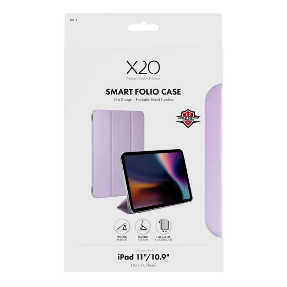 iPad 11" (2026 / 2025) / 10.9" (2024 / 2022) X2O Smart Folio Flip Deksel - Lilla