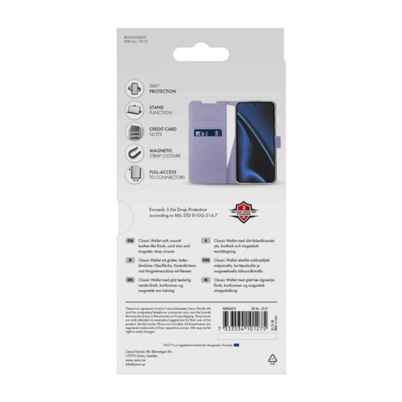 Samsung Galaxy A57 X2O Classic Wallet Flip Deksel - Lilla
