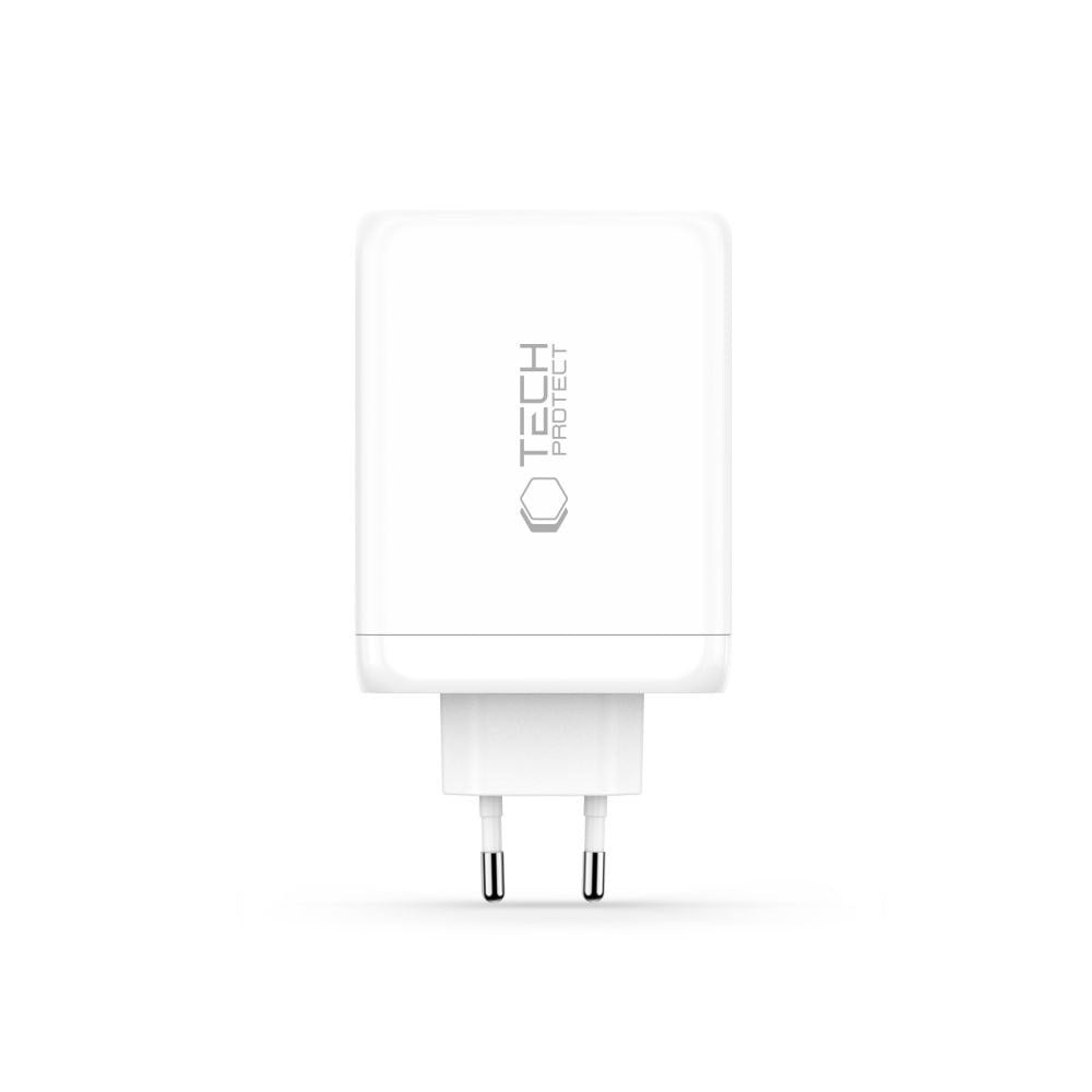 Tech-Protect 200W Vegglader m. 3x USB-C & 1x USB-A - Hvit