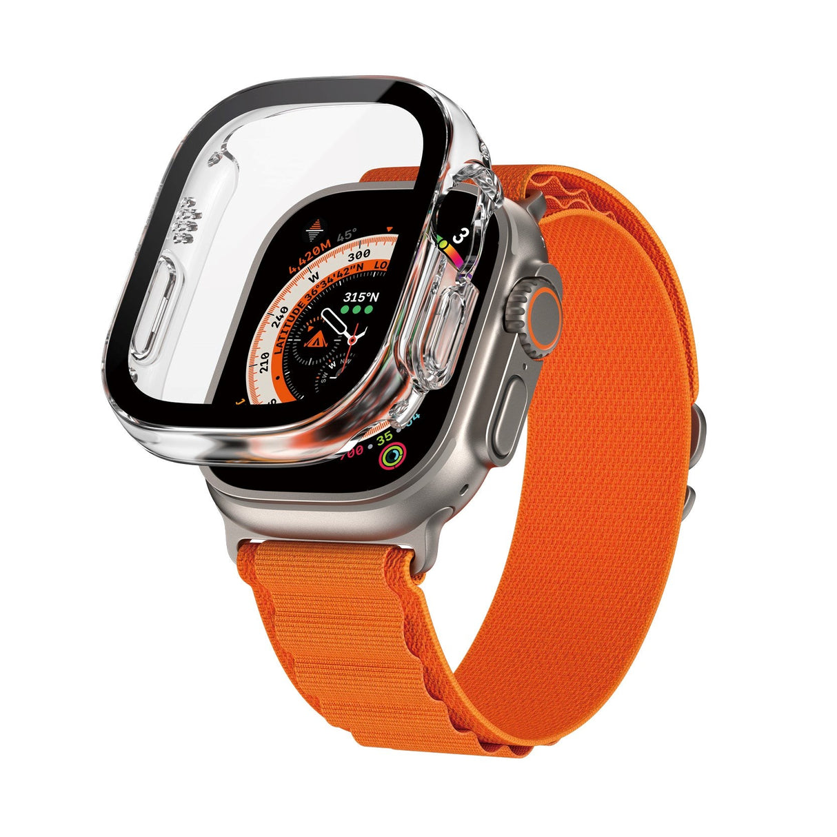 PanzerGlass Apple Watch Ultra 3/2/1 (49mm) Full Body D3O Bio Protection Deksel m. Innebygd skjermbeskyttelse - Gjennomsiktigt m. Svart Ramme