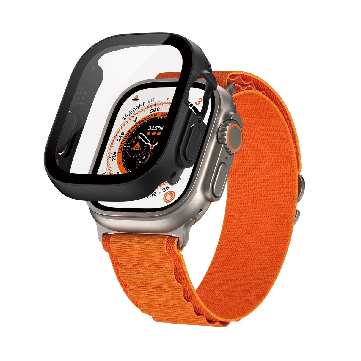 PanzerGlass Apple Watch Ultra 3/2/1 (49mm) Full Body D3O Bio Protection Deksel m. Innebygd skjermbeskyttelse - Svart