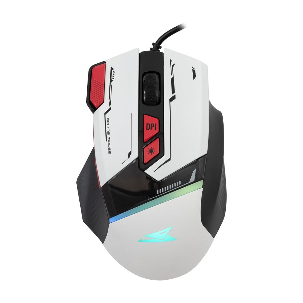 Baracuda MANTA Gaming Mus - 8D / 12800 DPI - Hvit