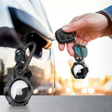 Tech-Protect AirTag 1. & 2. Gen. Deksel med Karabinkrok - Carbon Design - Svart