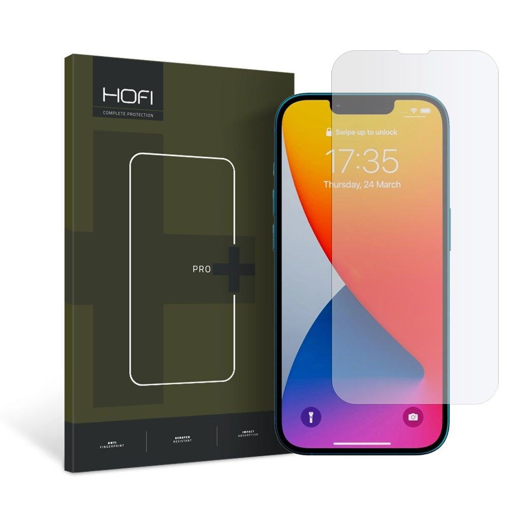 iPhone 17e / 16e / 14 / 13 / 13 Pro Hofi Hybrid Pro+ Herdet Skjermbeskytter - Case Friendly - Gjennomsiktig