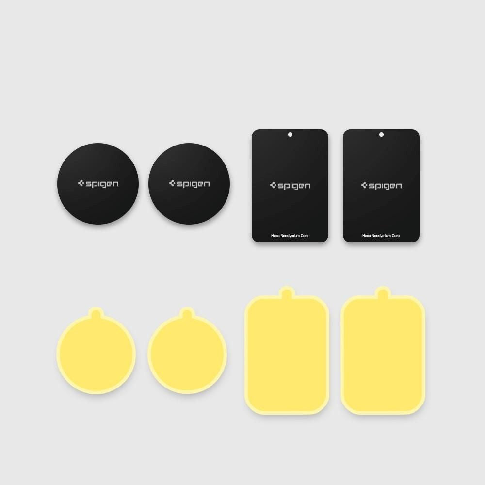 Spigen MP-4P Metallplater til Magnetisk Bilholder x 4 - Svart