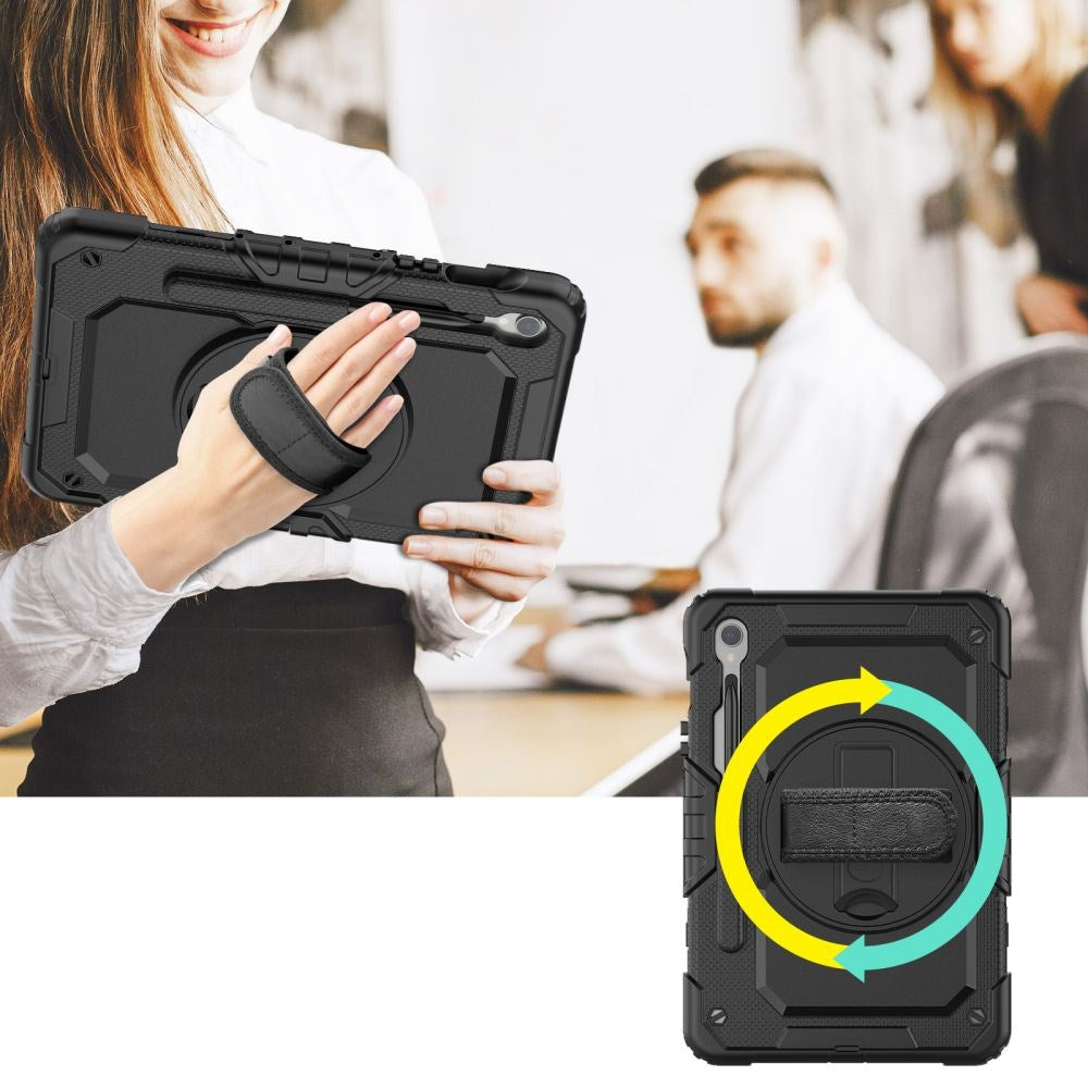 Samsung Galaxy Tab S10 FE / S9 FE Solid360 Håndverker Deksel m. Beskyttende Film fra Tech-Protect - Svart