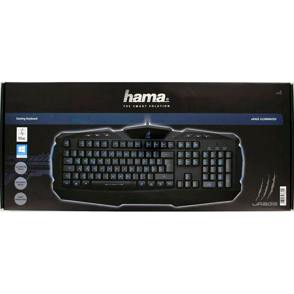 uRage Gaming Keyboard med Bakgrunnsbelysning - Nordic Keyboard Layout - Svart