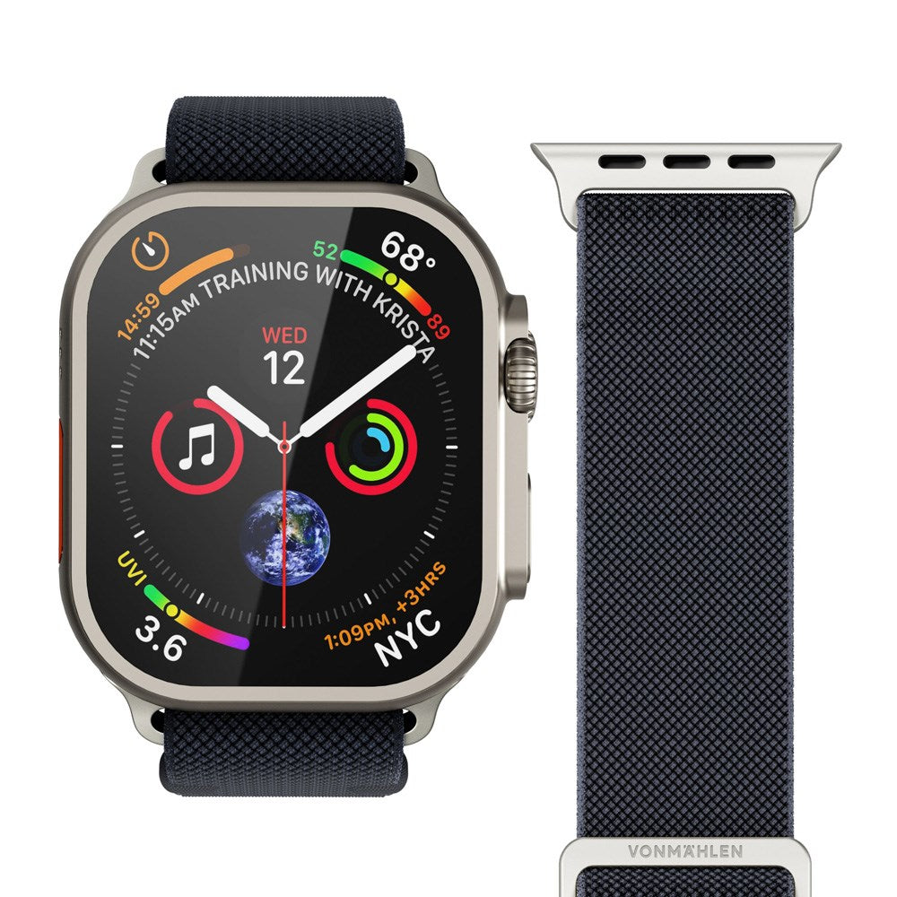 Vonmählen Apple Watch (38/40/SE/41/42mm) Classic Nylon Loop Klokkerem - Navy