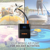 4smarts PitStop+ 8800mAh Powerbank med Kompressor & Lommelykt - Svart