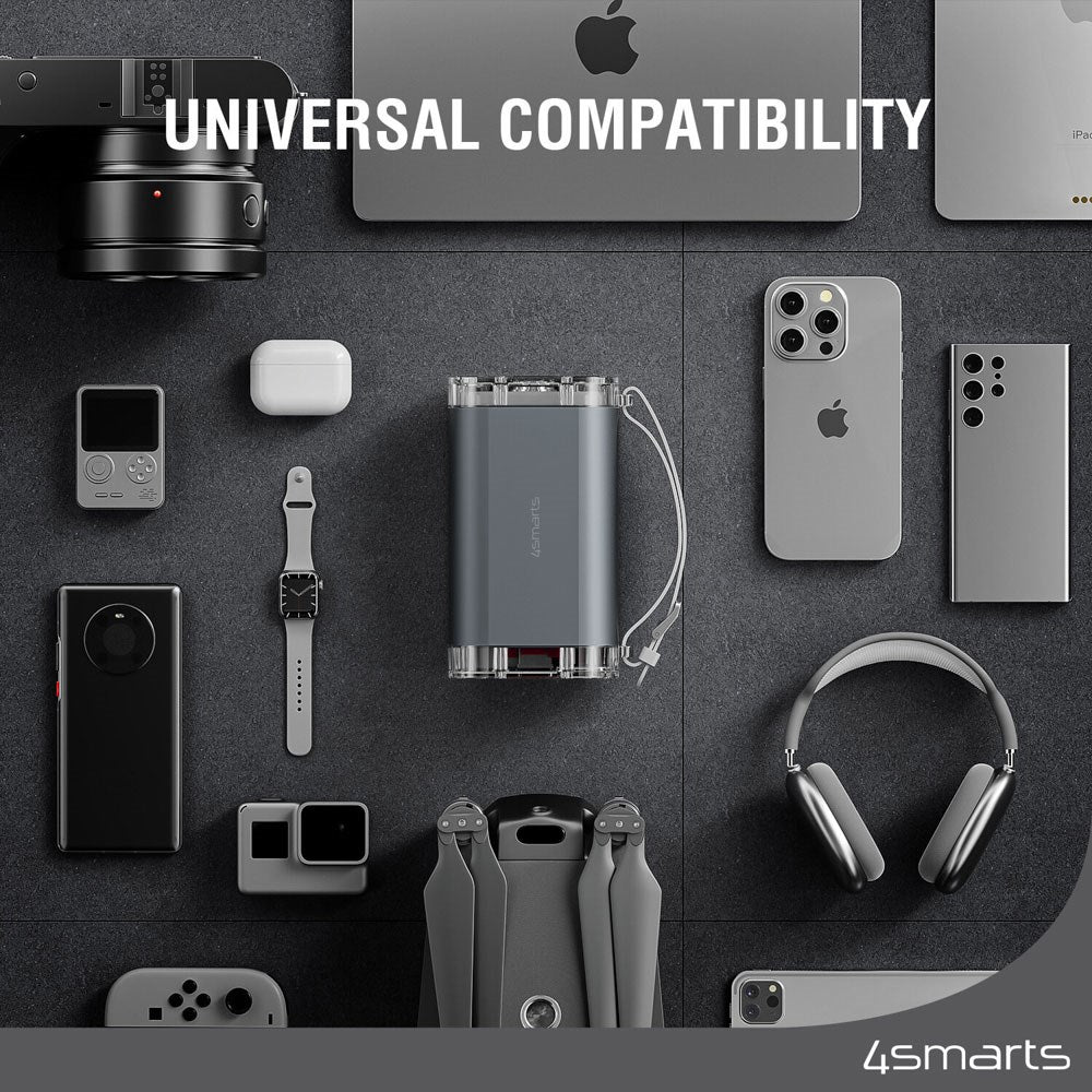 4smarts Powerbank Lucid Ultra - 40.000mAh - 100W - Grå