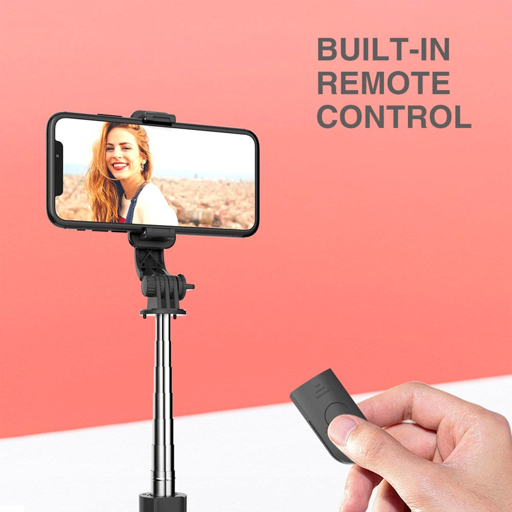4smarts - Roterbar Selfiestang m. Bluetooth Fjernkontroll - Svart