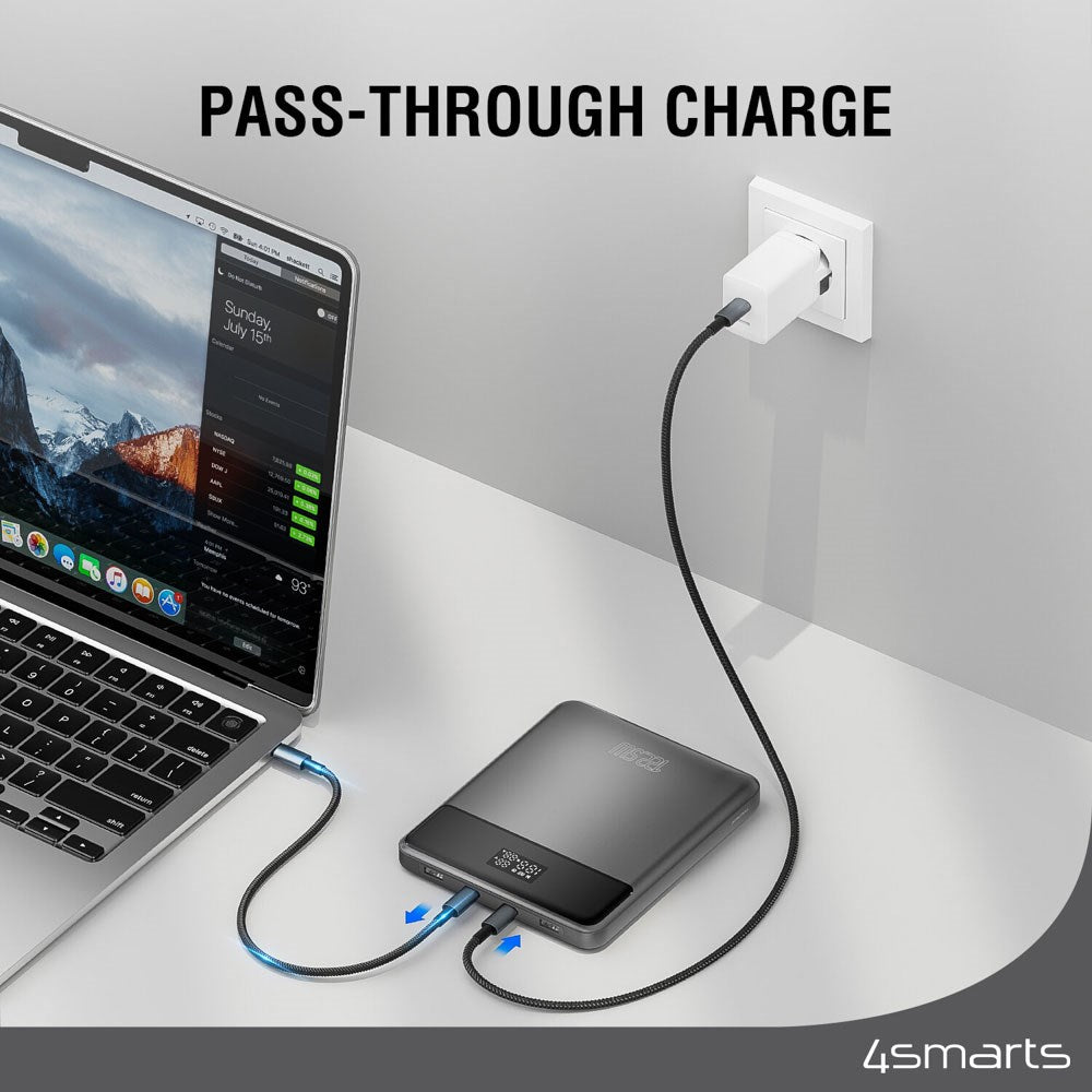 4smarts Enterprise Slim 20.000mAh Powerbank - 122.5W - Grå
