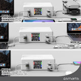 4smarts GaN DIY Mode Desktop Lader - 130W / 3x USB-C & 1x USB-A - Hvit