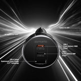 4smarts VoltRoad Ultimate 160W Billader med 2 x USB-C 1 x USB-A - Svart