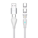 4smarts GravityCord Magnetisk Kabel m. USB-C/A - 100W - 1.8m - Hvit