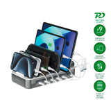4smarts Ladestasjon m. 9 Lademuligheter - 5x USB-C Kabel & 1x 4-i-2 Multikabel - 100W - Grå